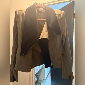 Ann Demeulemeester Green and Black Utility Jacket